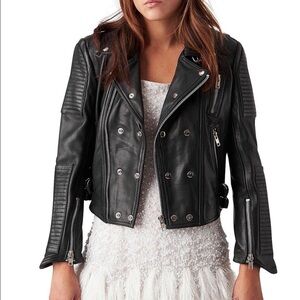 Danier Black Leather Biker Jacket